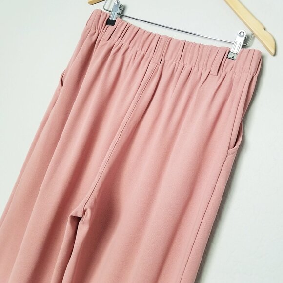 Halara Flex High Waisted Wide Leg Pocket Waffle Work Pants L Petite Rose Tan - Picture 9 of 15